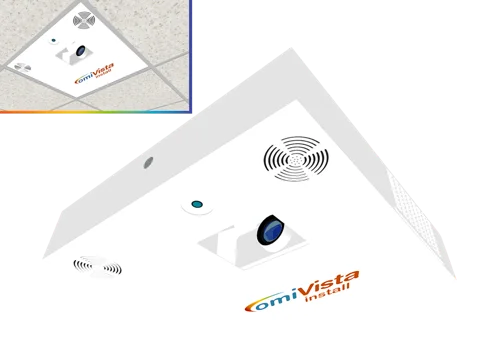 omiVista Install · Sistema de proyección interactiva sobre suelo y mesa
