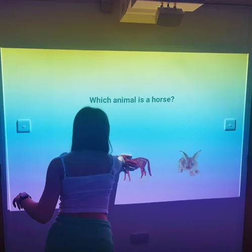 omiWall · Sistema fijo de proyección interactiva sobre pared