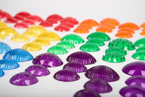 Petxines tàctils de colors transparents