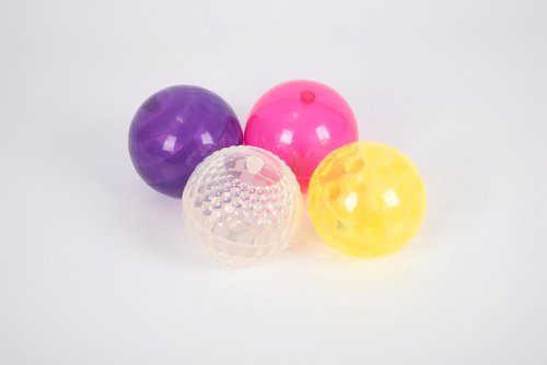Set of 4 sensory flashing ball textured