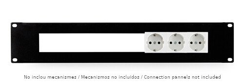 Plafó frontal rack 19" 2U receptacle fins a 8 mecanismes