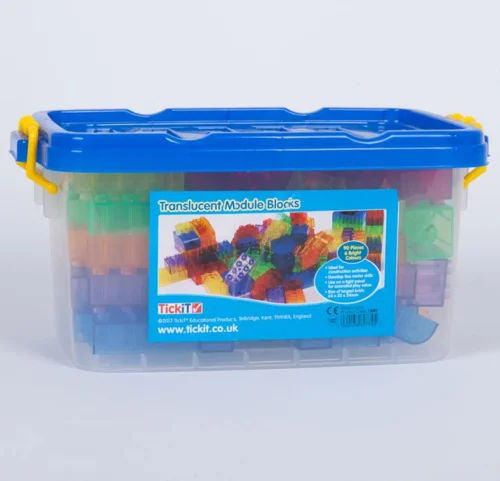 Peces de construcció de colors transparents